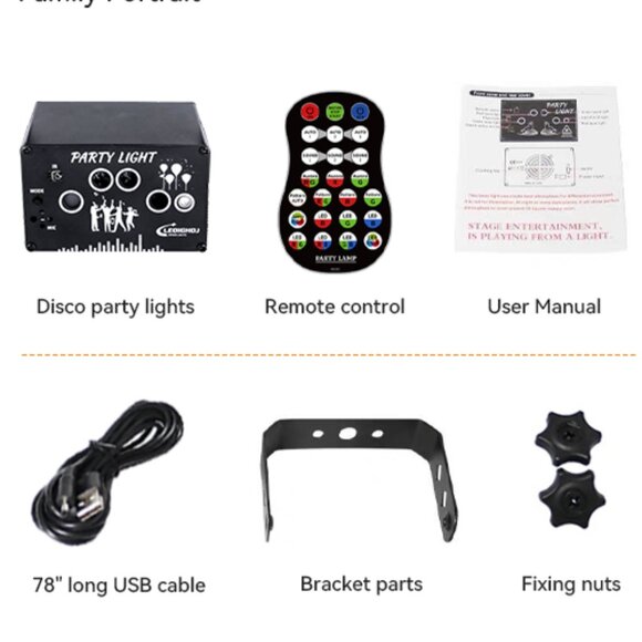 ⚡️ USB Powered LED Laser Party Light with remote control - Picture 16 of 17